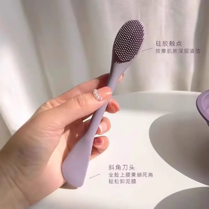 Double-Headed Silicone Mask Brush Purple - Image 10