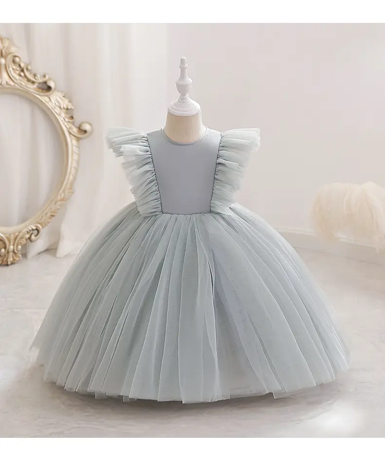 White Flying Sleeve Princess Dress for Girls — feature 10