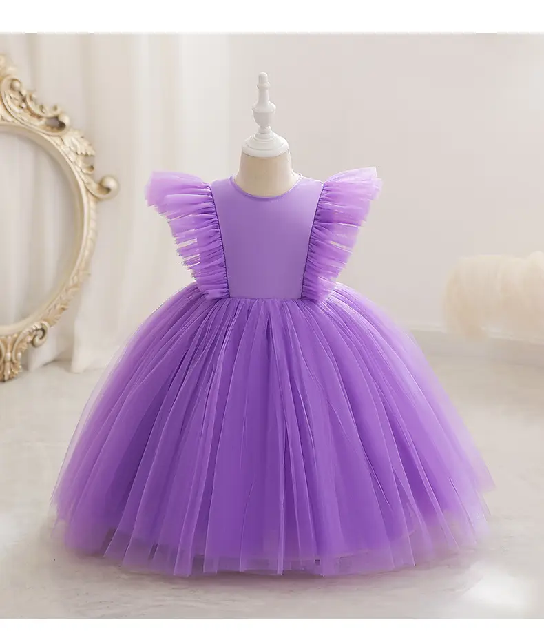 White Flying Sleeve Princess Dress for Girls — feature 12