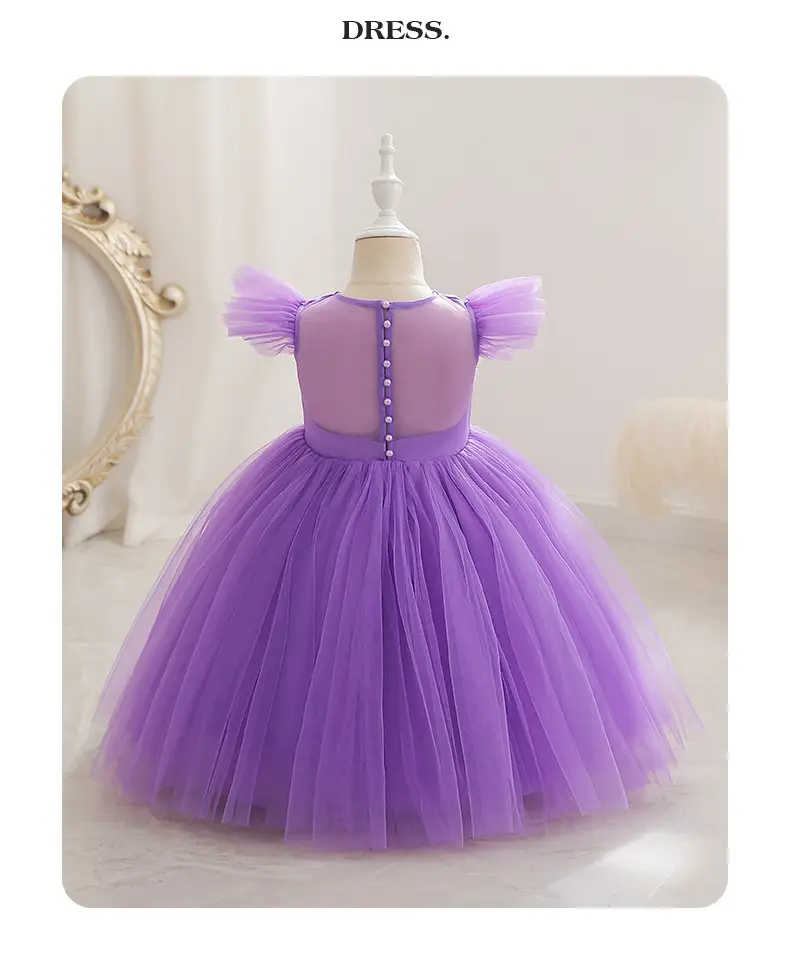 White Flying Sleeve Princess Dress for Girls — feature 13