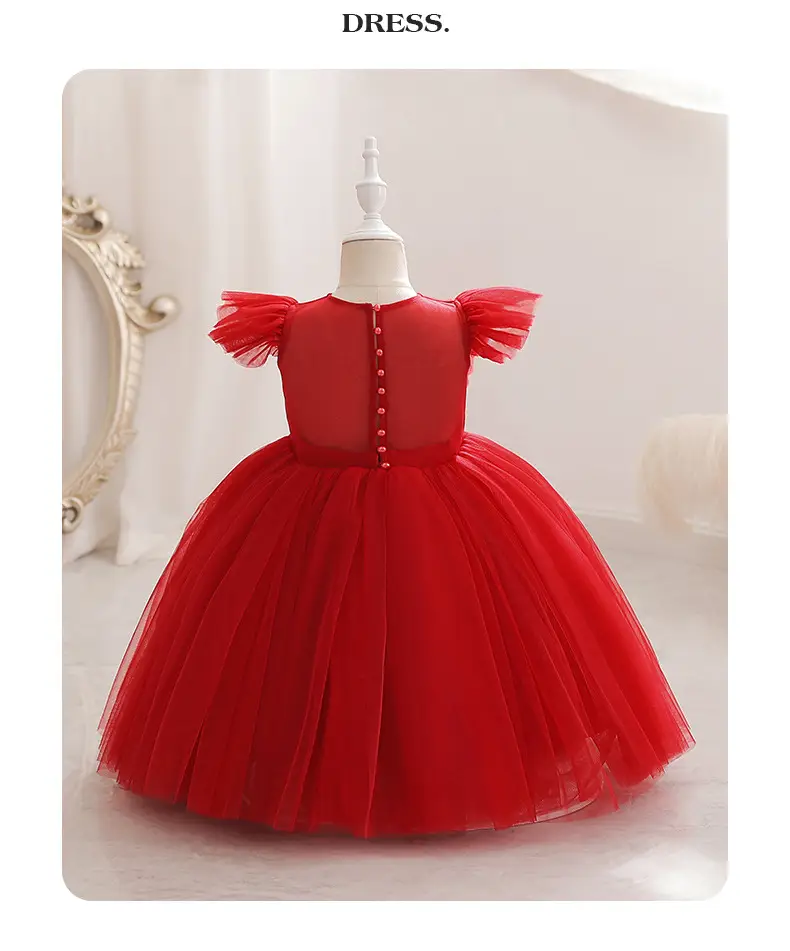White Flying Sleeve Princess Dress for Girls — feature 14