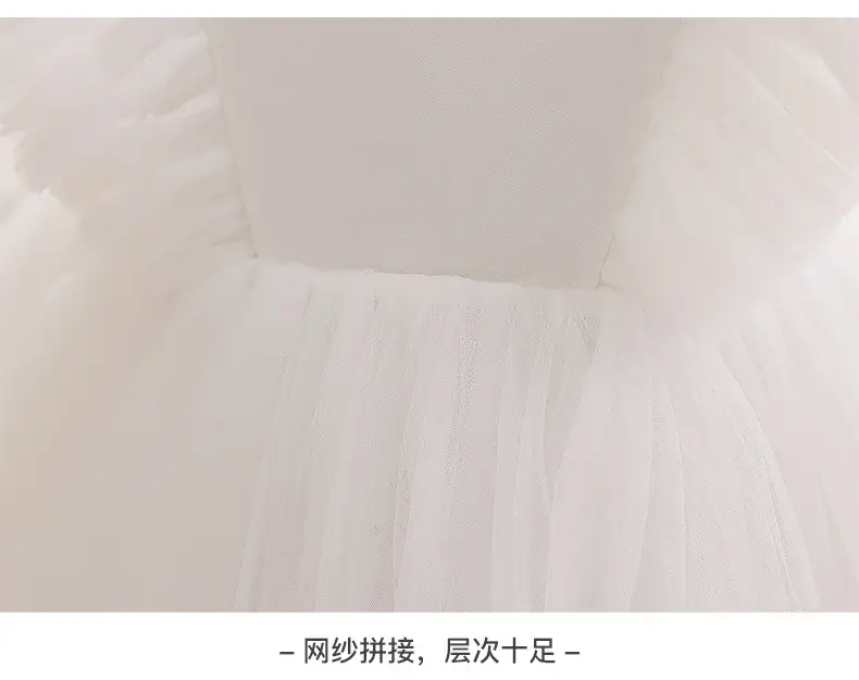 White Flying Sleeve Princess Dress for Girls — feature 19