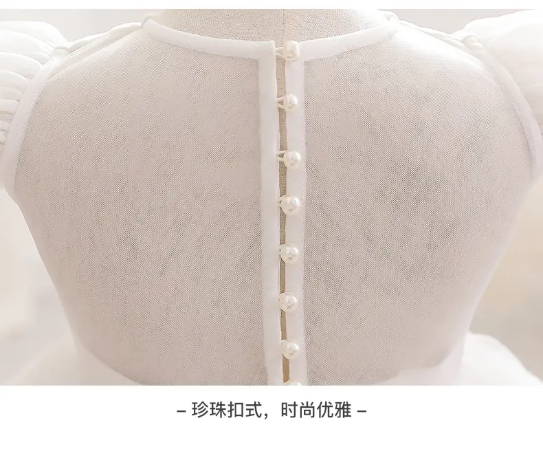 White Flying Sleeve Princess Dress for Girls — feature 21
