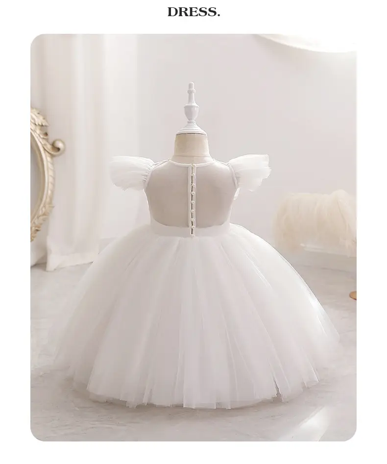 White Flying Sleeve Princess Dress for Girls — feature 9