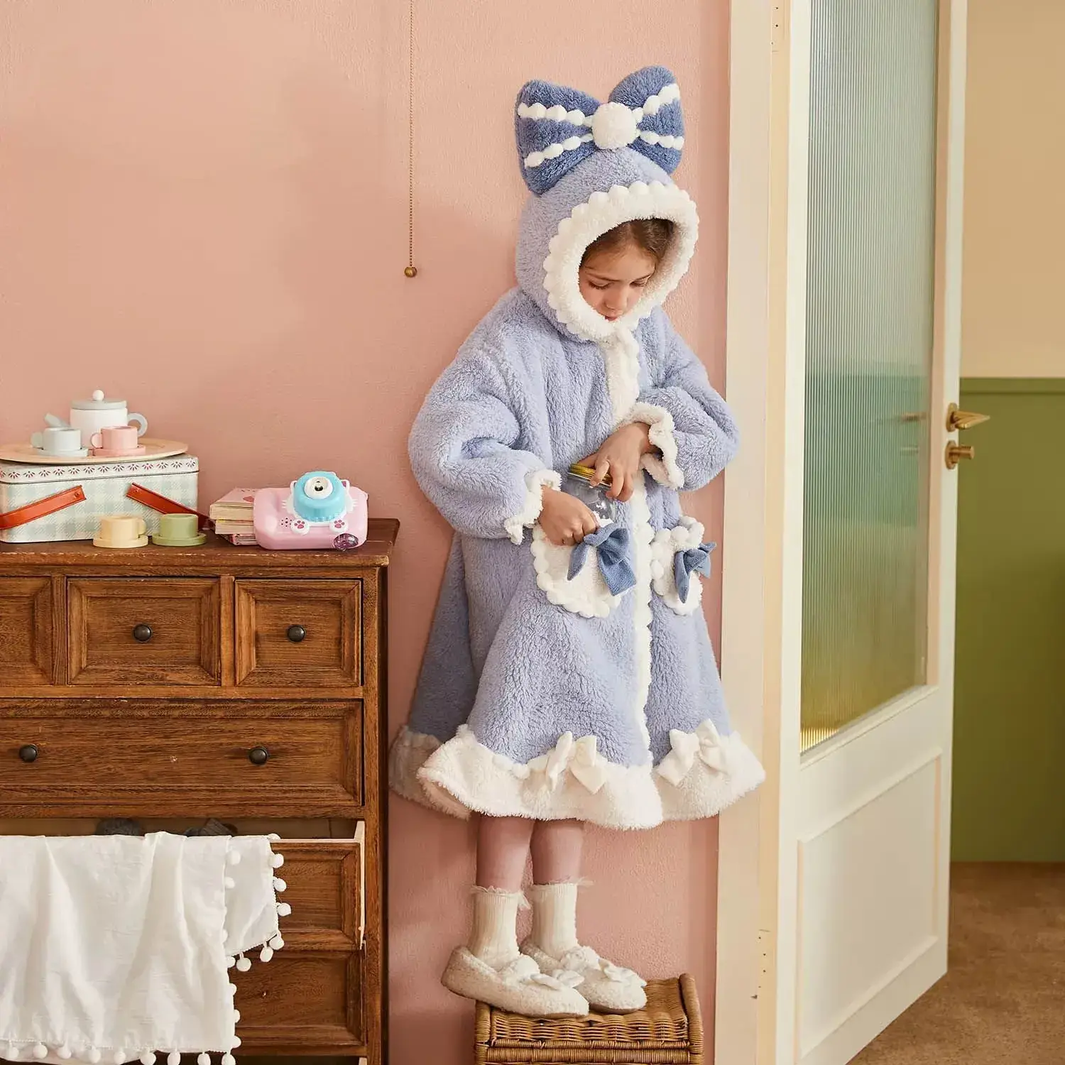 Princess Aisha Fleece Nightgown Purple Autumn Winter - Image 2