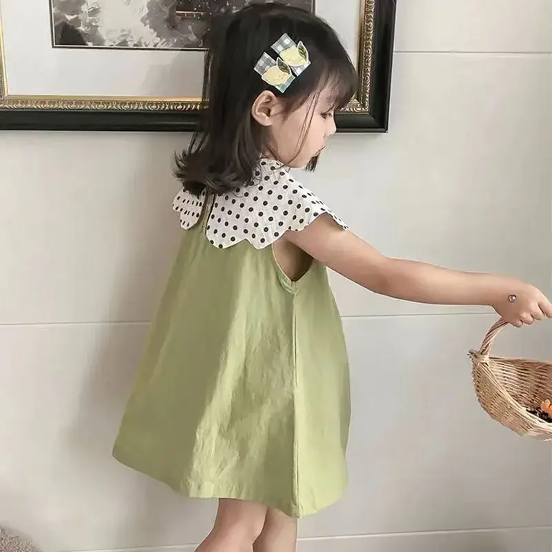 Girls Polka Dot Sleeveless Vest Dress Summer - Image 3
