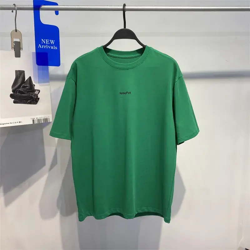 Men Green Printed T-Shirt Spring Park Loose Fit Casual Wear