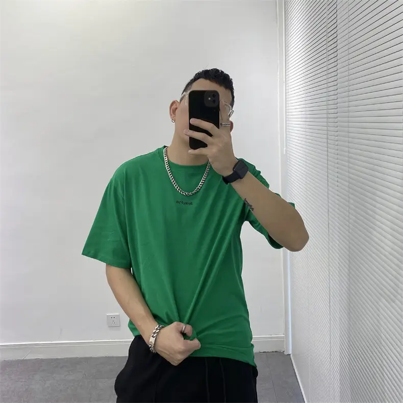 Men Green Printed T-Shirt Spring Park Loose Fit Casual Wear — feature 9