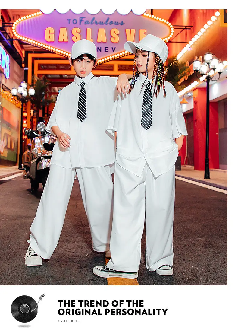 Children's White Hip-Hop Suit for Girls Dance Performance — feature 12