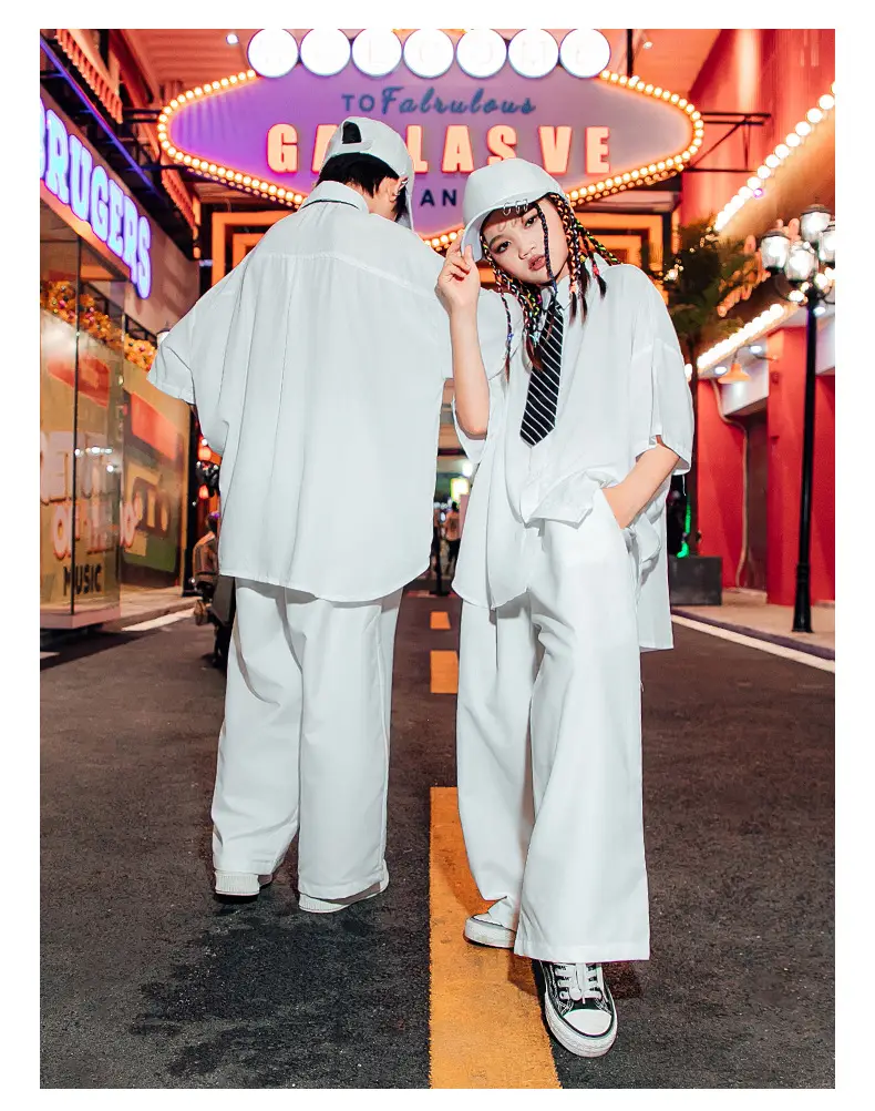 Children's White Hip-Hop Suit for Girls Dance Performance — feature 13
