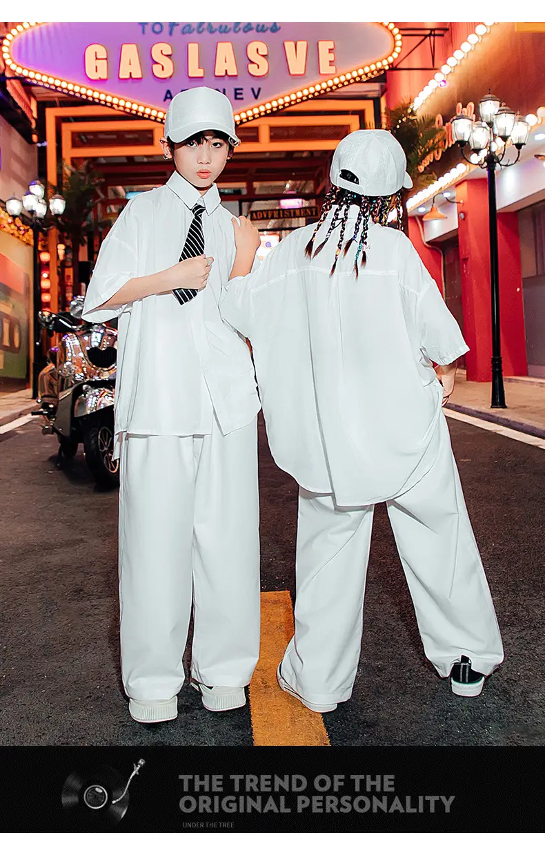 Children's White Hip-Hop Suit for Girls Dance Performance — feature 14