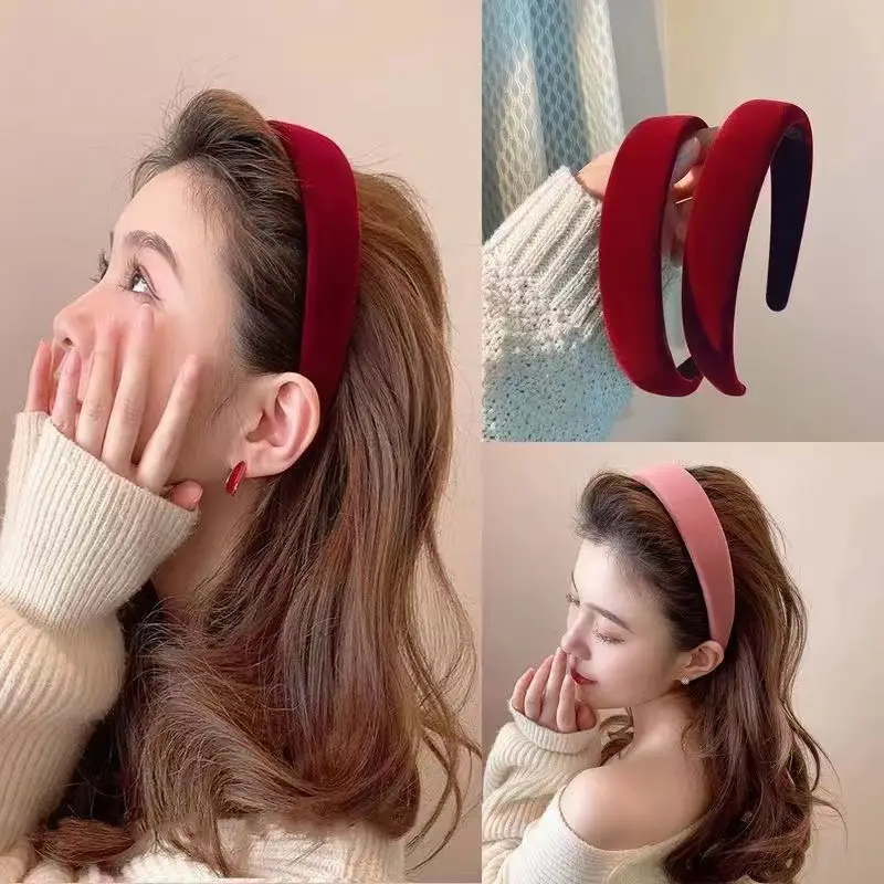 Black Velvet Wide Brim Hairband for Women — feature 5