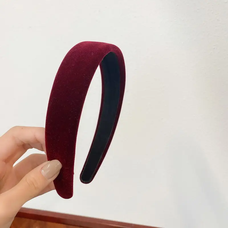 Black Velvet Wide Brim Hairband for Women - Image 3