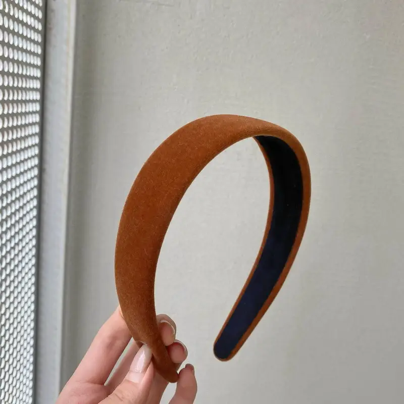 Black Velvet Wide Brim Hairband for Women - Image 5