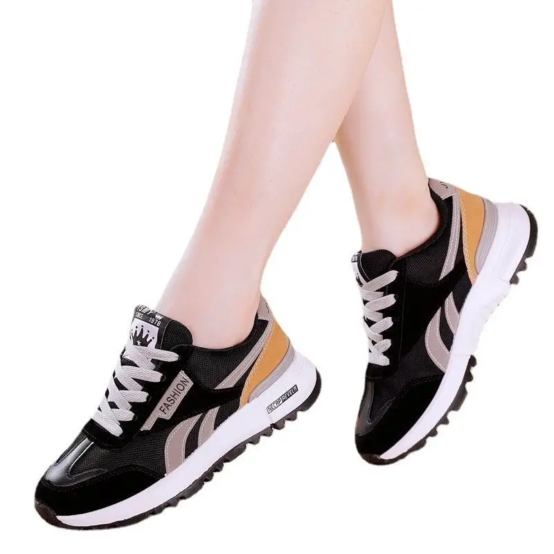 Women's 2024 Sports Shoes Black White Orange Breathable - Image 9