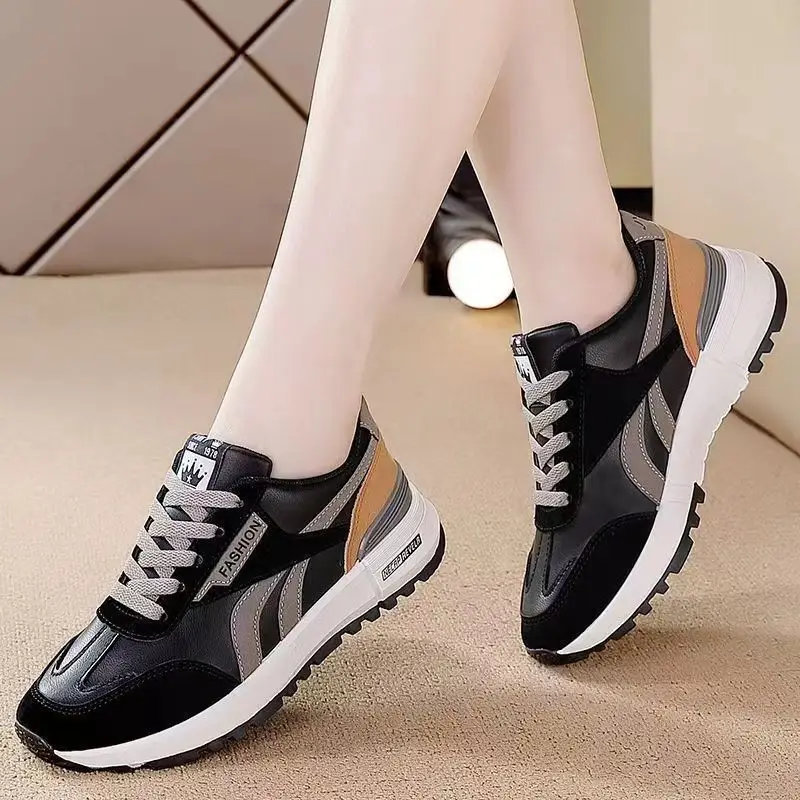 Women's 2024 Sports Shoes Black White Orange Breathable - Image 4