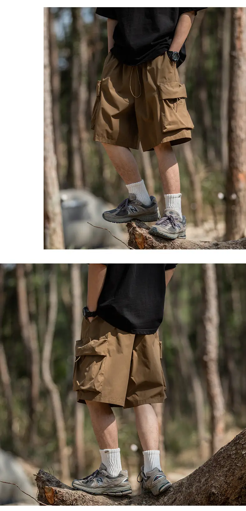 Campus Life T-Shirt Large Pocket Sports Workwear Shorts — feature 15