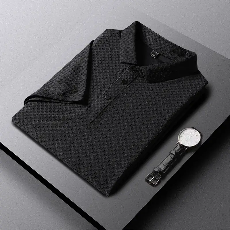 Men's Blue Ice Cold Polo Shirt Loose Fit - Image 5