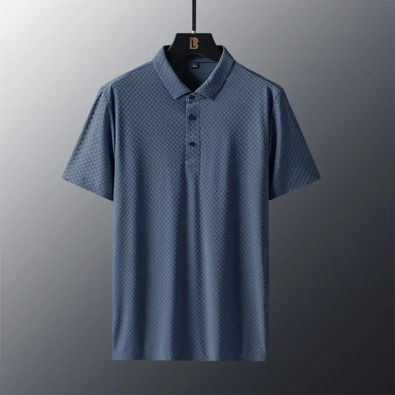 Men's Blue Ice Cold Polo Shirt Loose Fit - Image 6