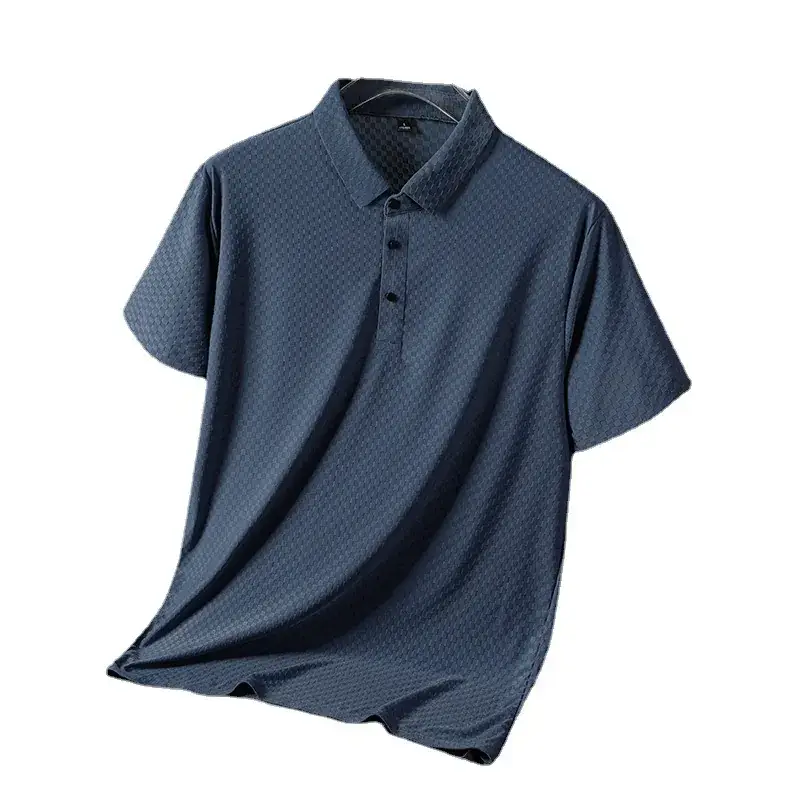 Men's Blue Ice Cold Polo Shirt Loose Fit - Image 8