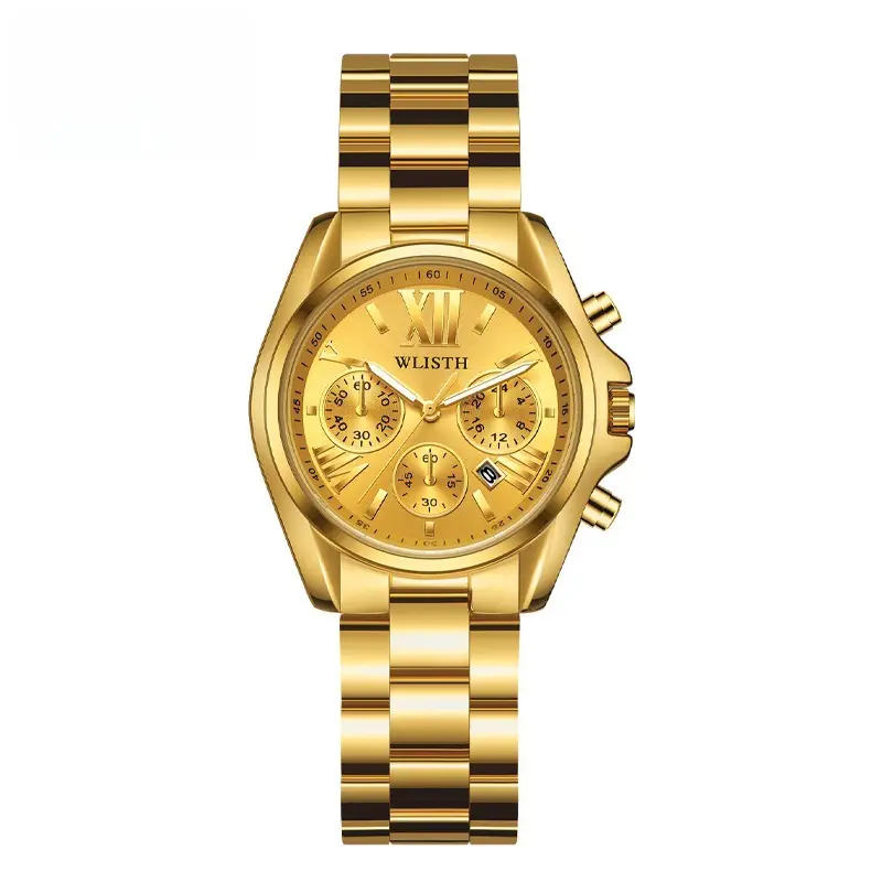 Men's Luminous Steel Band Watch with Cross Strap Design - Image 2