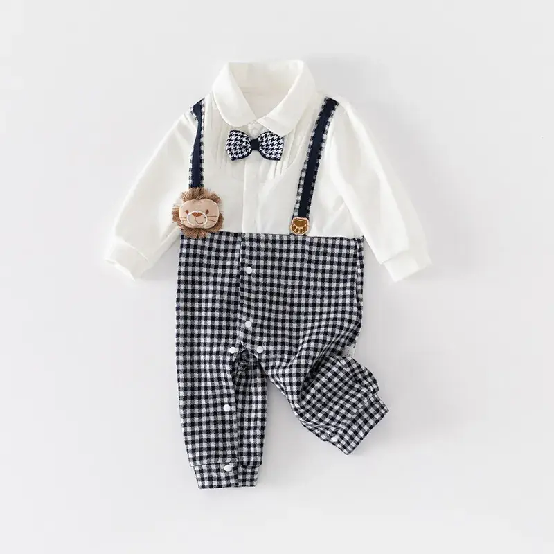 Baby Plaid Shorts & White Top Set for Newborn - Image 4