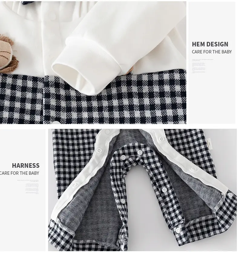 Baby Plaid Shorts & White Top Set for Newborn — feature 8