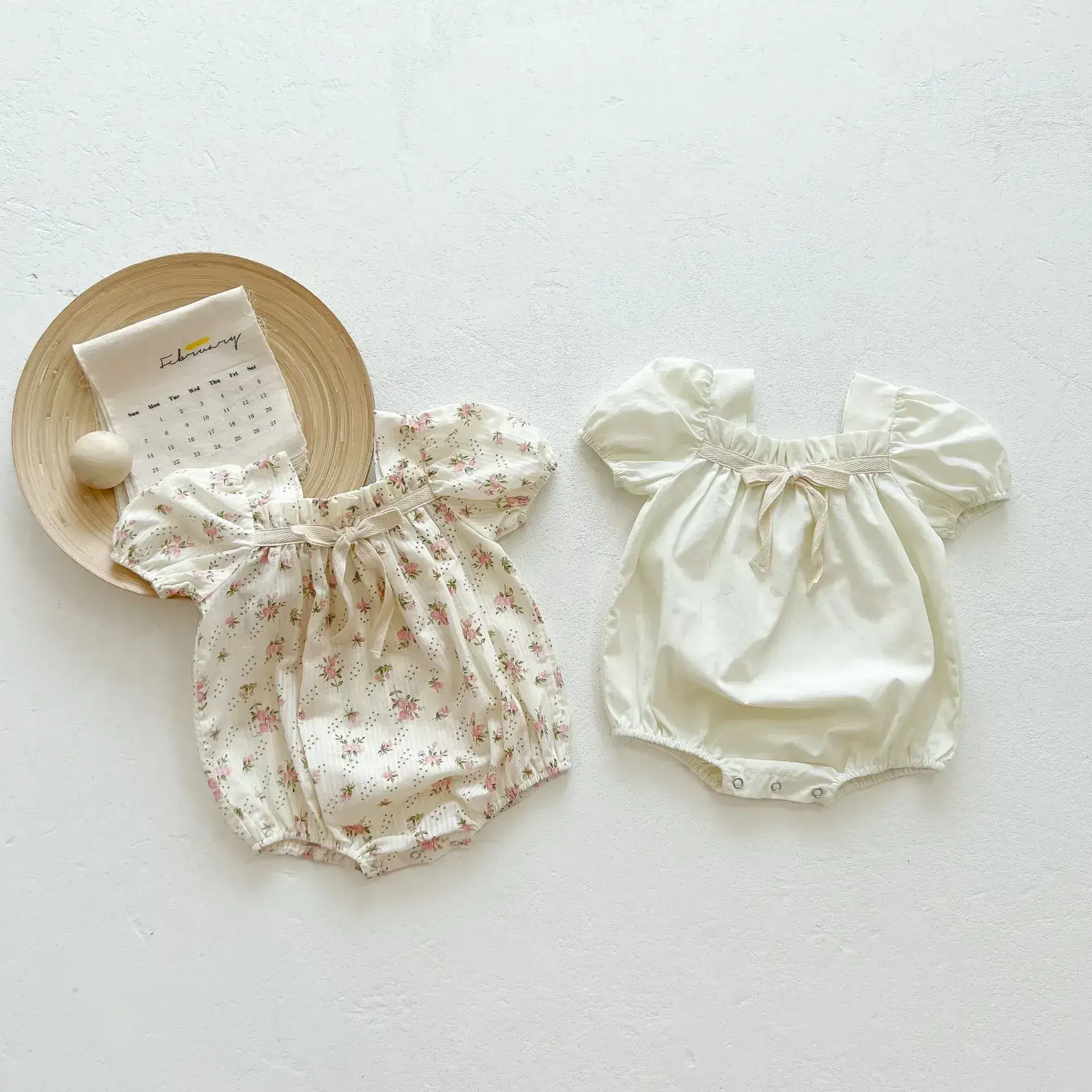 Korean Style Baby Faux Fur Puff Sleeves Set - Image 2