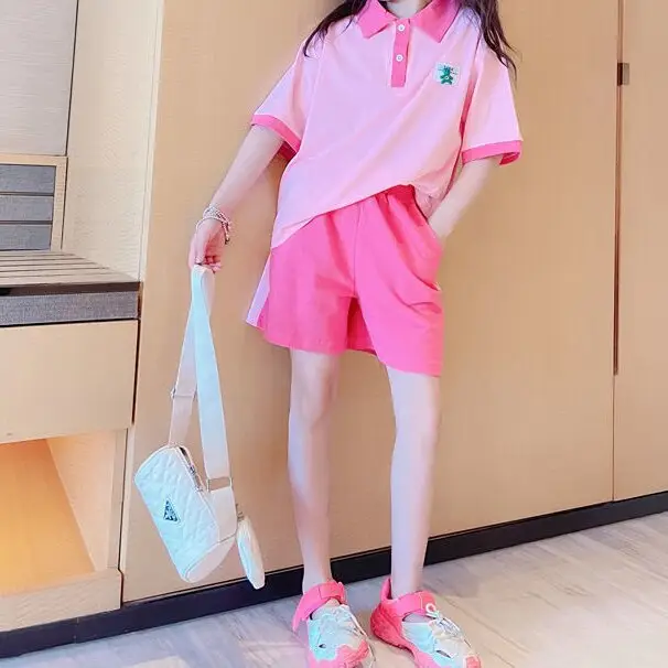 Girls Purple Shorts Set Medium Large Summer Sports Wear — feature 4