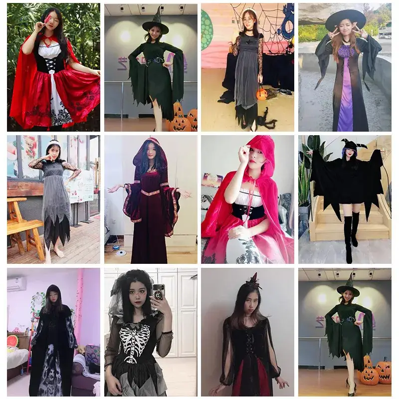 Witch Halloween Costume Little Red Riding Hood Pirate Vampire Adult Female Cos - Image 11