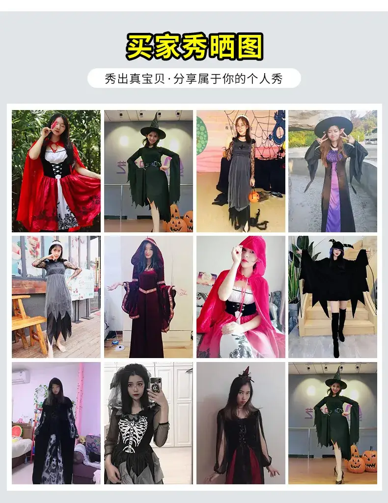 Witch Halloween Costume Little Red Riding Hood Pirate Vampire Adult Female Cos — feature 2
