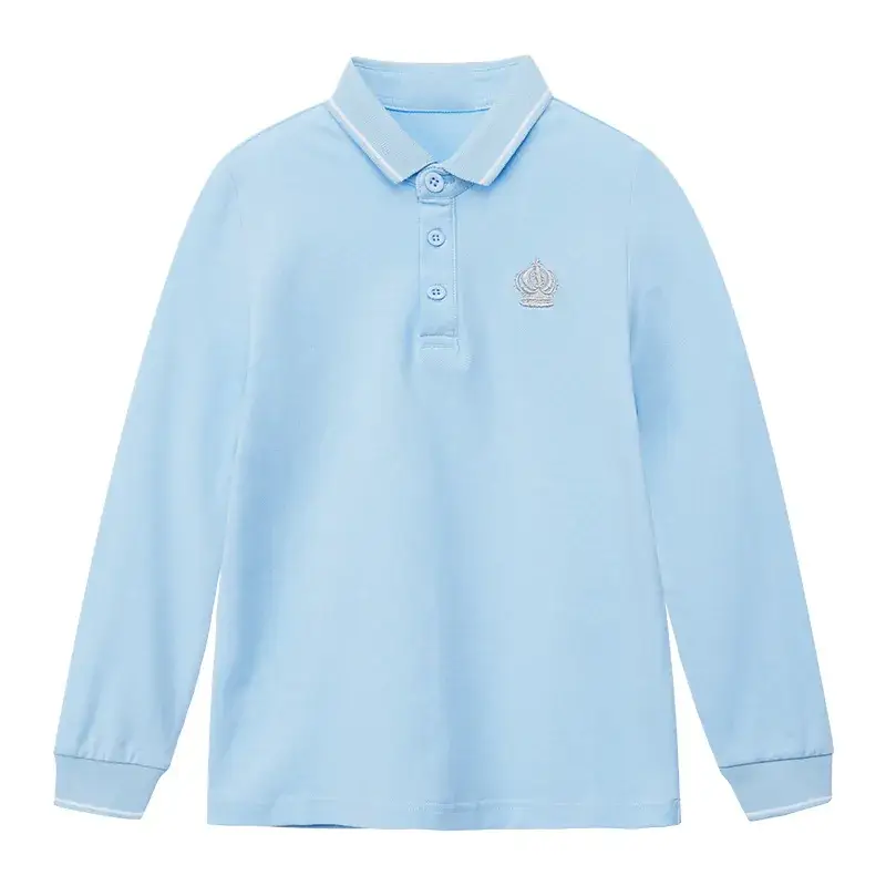 Children's Cotton Polo Shirt Spring Autumn Primary School Uniform - Image 9
