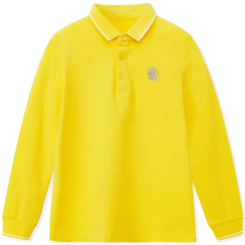 Children's Cotton Polo Shirt Spring Autumn Primary School Uniform - Image 3