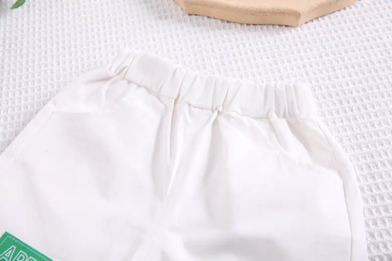 Kids Printed T-Shirt Shorts Set White for Boys — feature 9