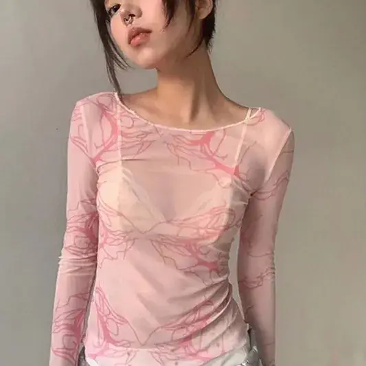 Pure Spice Girl Pink Tie-Dye Slim Fit Tulle Top - Image 5
