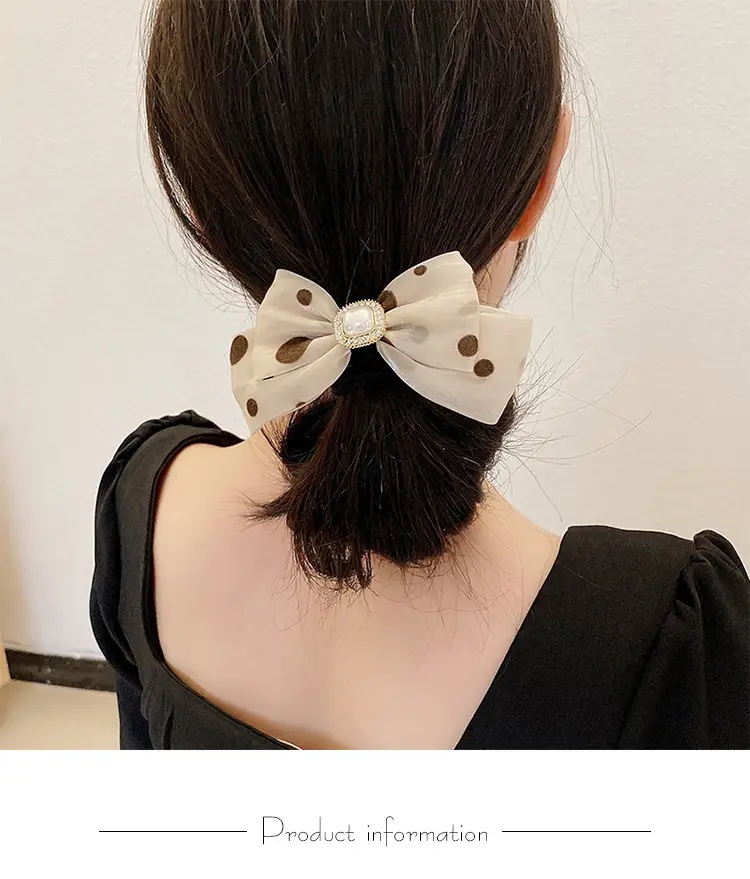 Pink Bowknot Hair Clip with Pearl Centerpiece — feature 36