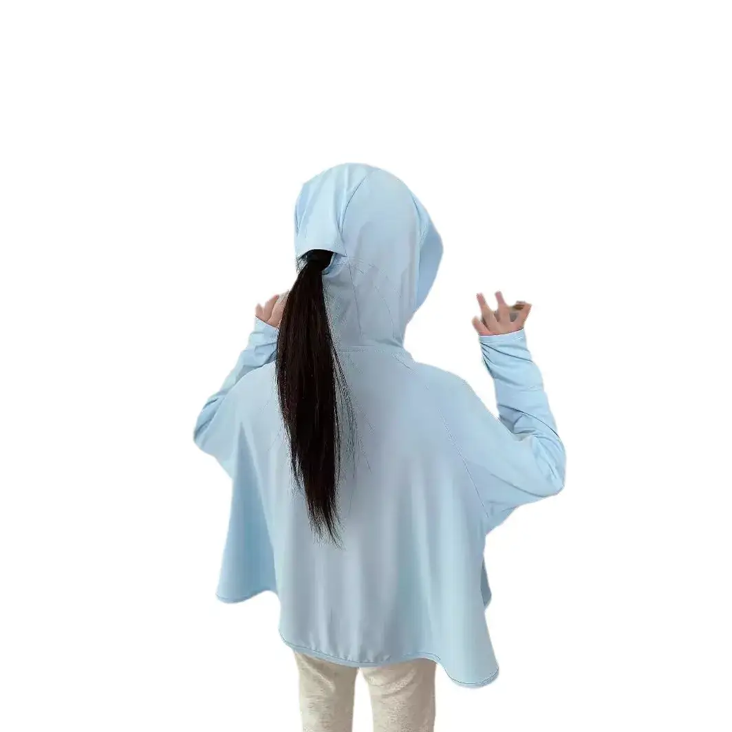 Children Sun Protection Hoodie Peach Apple Print - Image 7