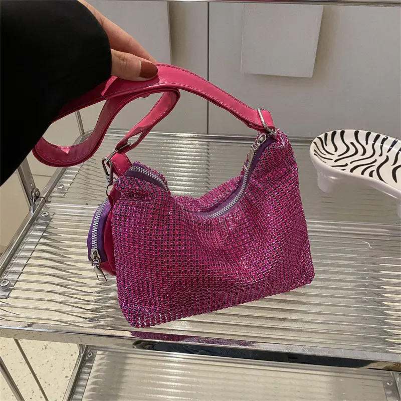 Black Sparkly Shoulder Bag for Women 2023 Spring Summer - Image 6