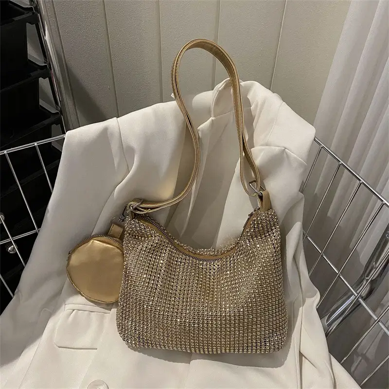 Black Sparkly Shoulder Bag for Women 2023 Spring Summer - Image 7