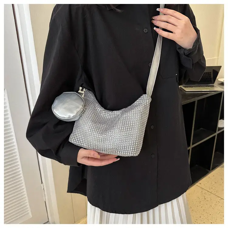 Black Sparkly Shoulder Bag for Women 2023 Spring Summer — feature 12