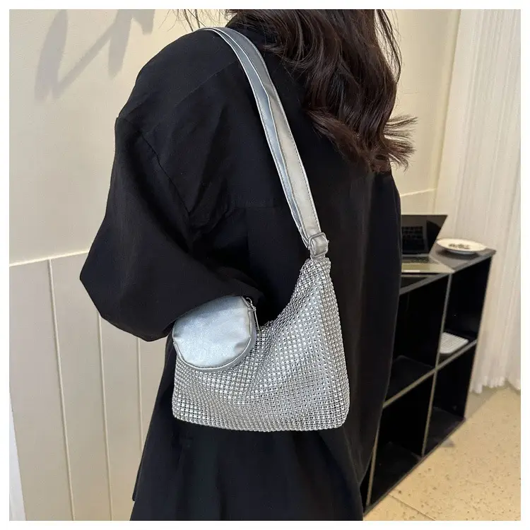 Black Sparkly Shoulder Bag for Women 2023 Spring Summer — feature 14