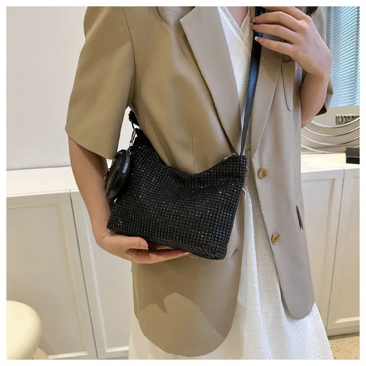 Black Sparkly Shoulder Bag for Women 2023 Spring Summer — feature 18
