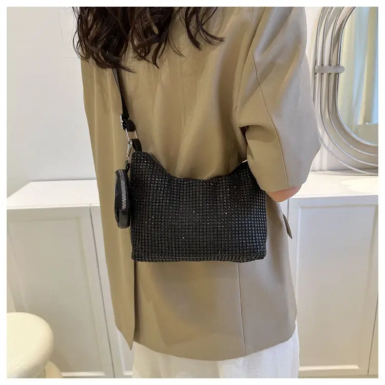 Black Sparkly Shoulder Bag for Women 2023 Spring Summer — feature 19