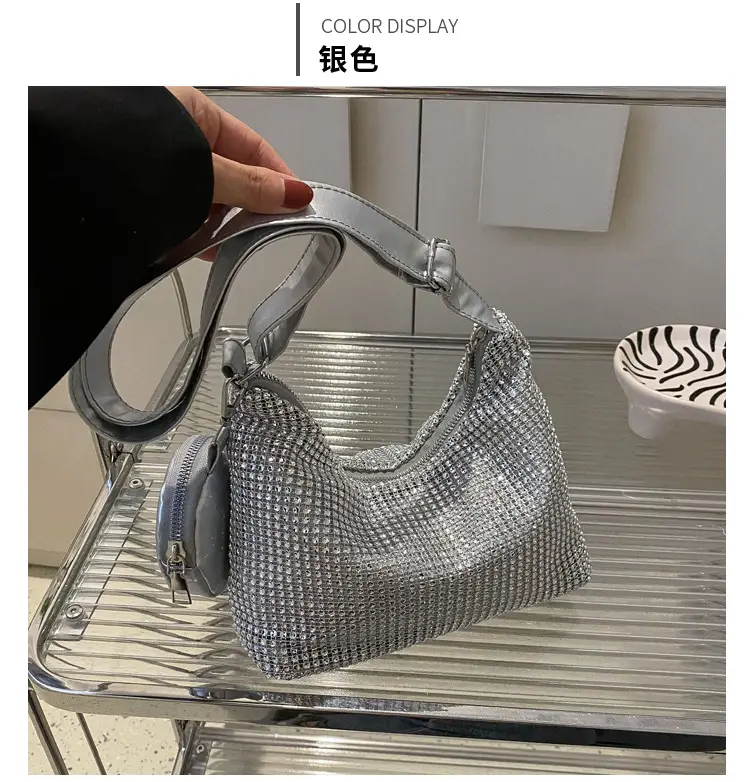 Black Sparkly Shoulder Bag for Women 2023 Spring Summer — feature 26