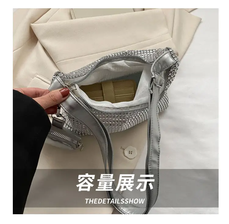 Black Sparkly Shoulder Bag for Women 2023 Spring Summer — feature 6