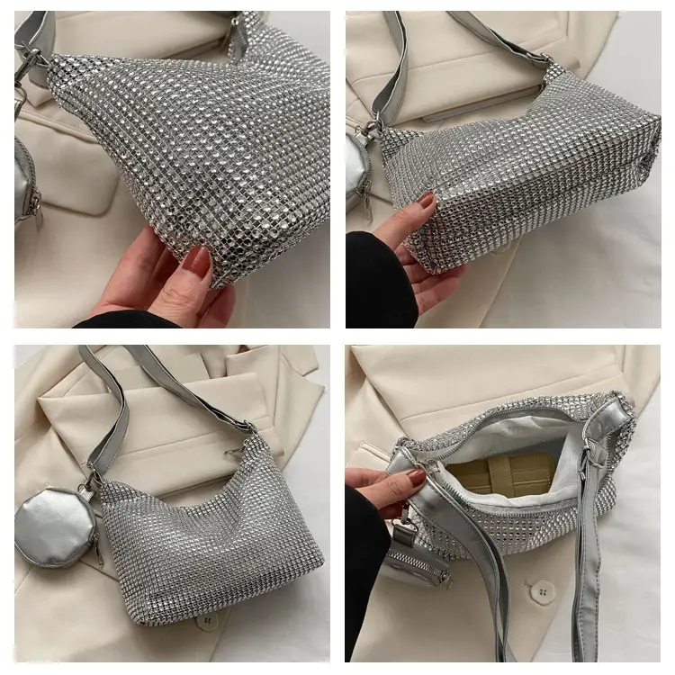 Black Sparkly Shoulder Bag for Women 2023 Spring Summer — feature 7