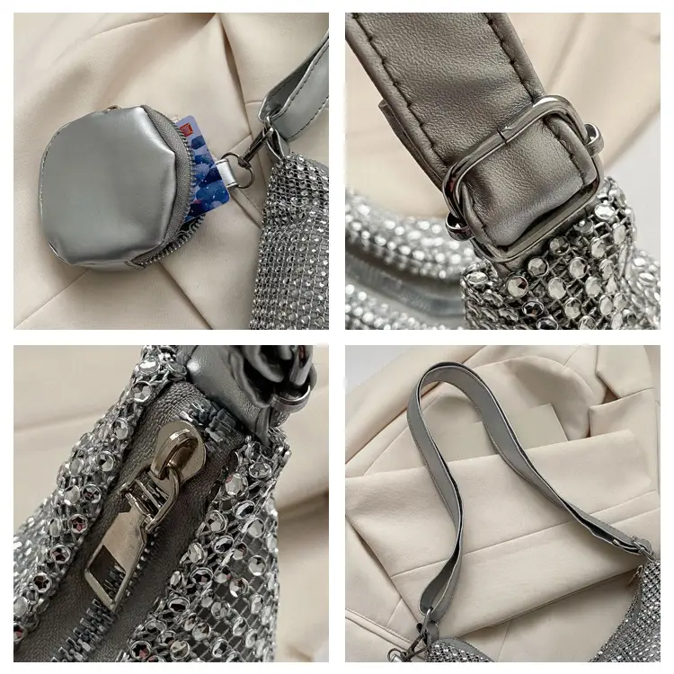 Black Sparkly Shoulder Bag for Women 2023 Spring Summer — feature 8