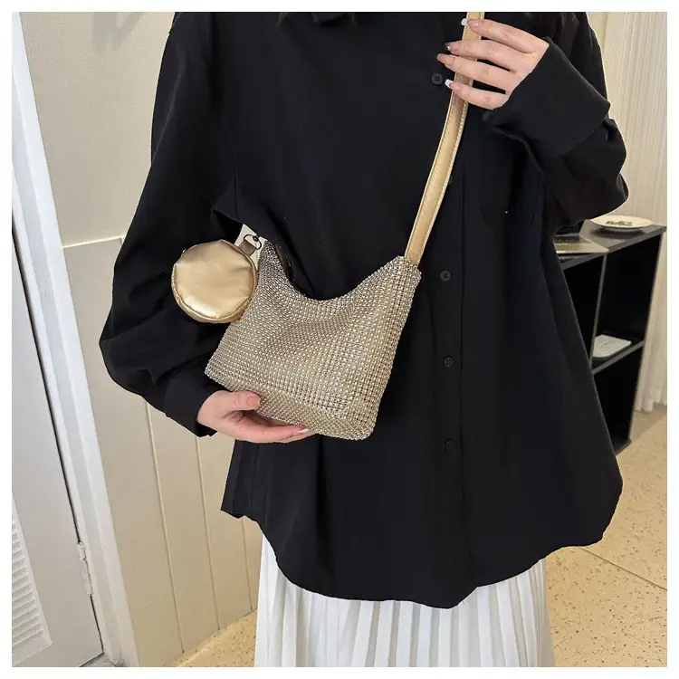 Black Sparkly Shoulder Bag for Women 2023 Spring Summer — feature 9