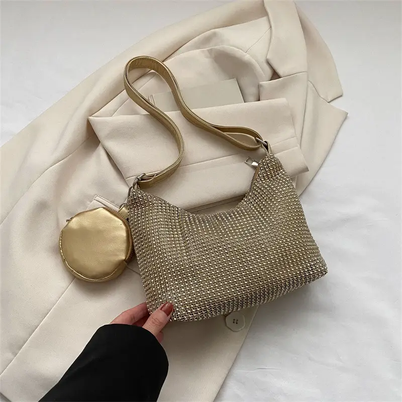 Black Sparkly Shoulder Bag for Women 2023 Spring Summer - Image 2