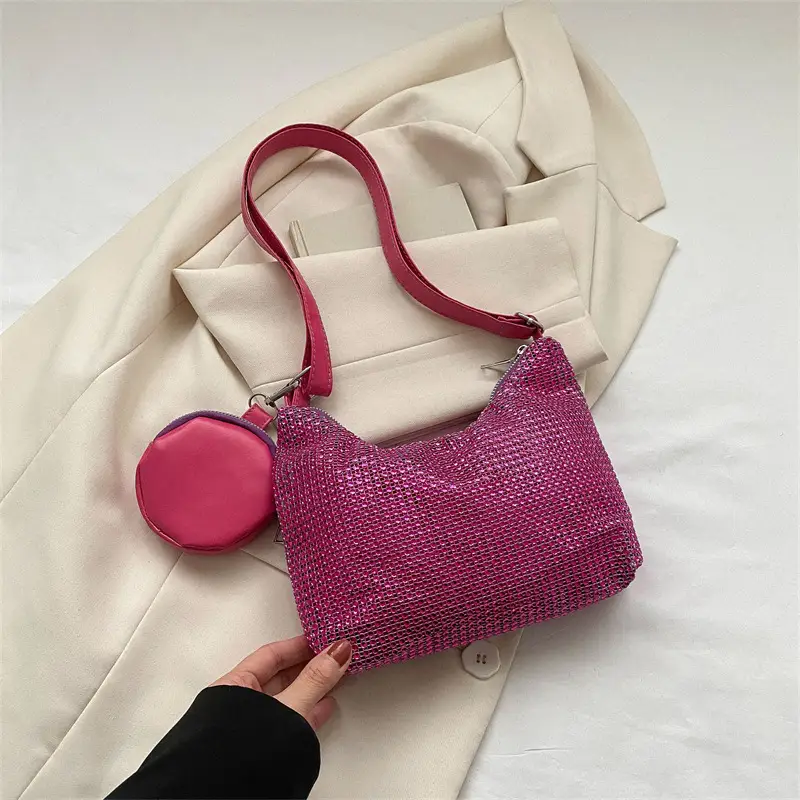 Black Sparkly Shoulder Bag for Women 2023 Spring Summer - Image 4